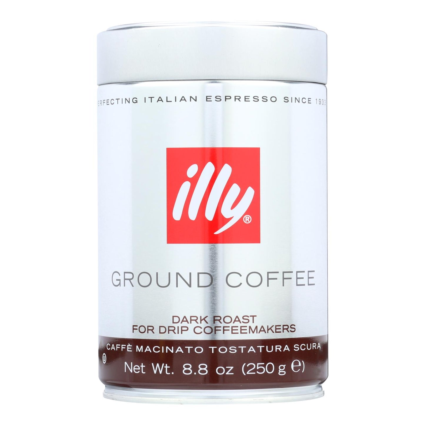Café Illy Caffe Coffee - Café de filtro - Molido - Tostado oscuro - 8,8 oz - Caja de 6