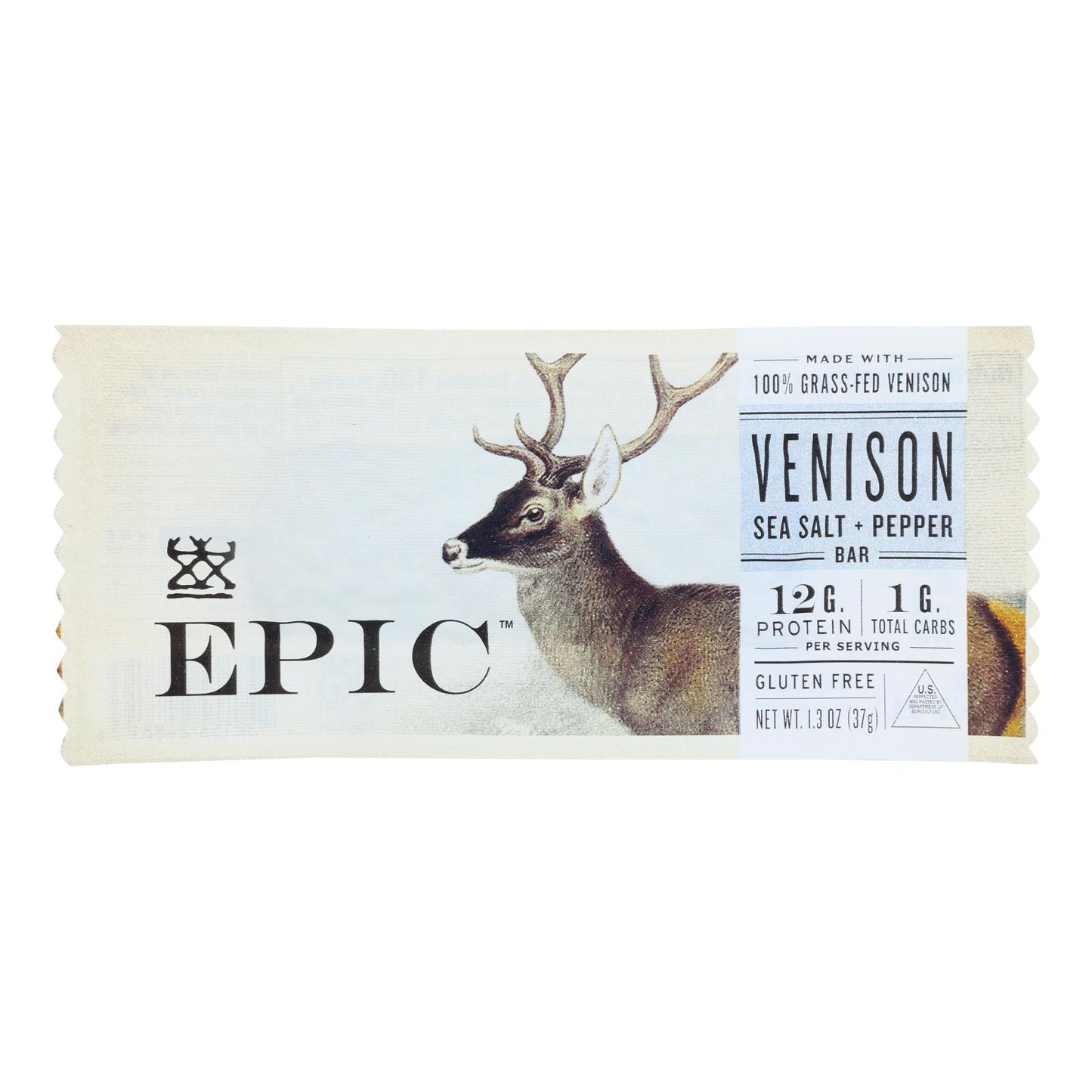Epic - Bar Venison Sal marina y pimienta - Caja de 12 - 1.3 oz