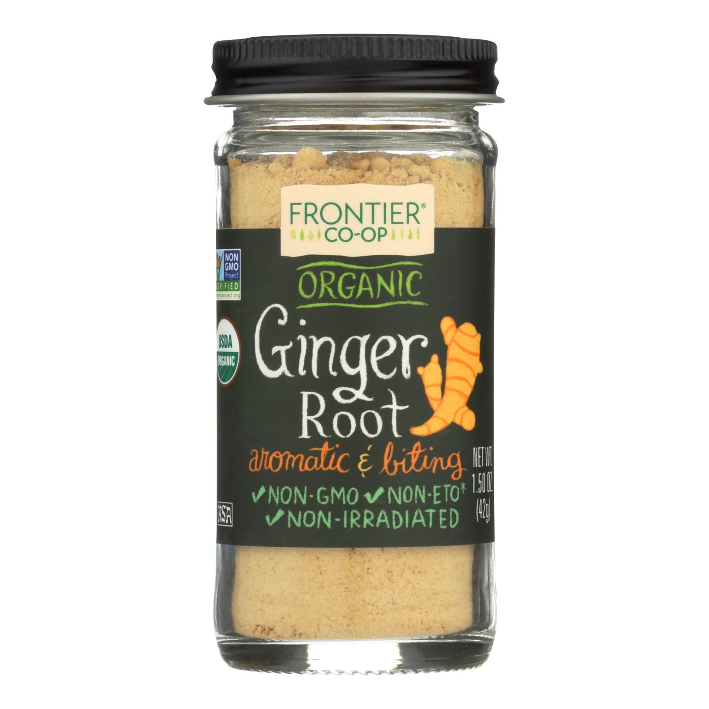 Raíz de jengibre de Frontier Herb, orgánica, molida, 1,5 oz