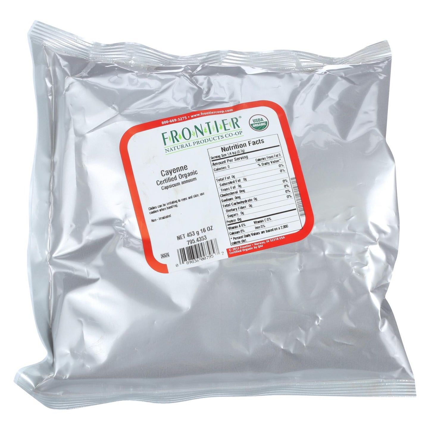 Frontier Herb 有机辣椒粉 30000 Hu - 单个散装商品 - 1lb