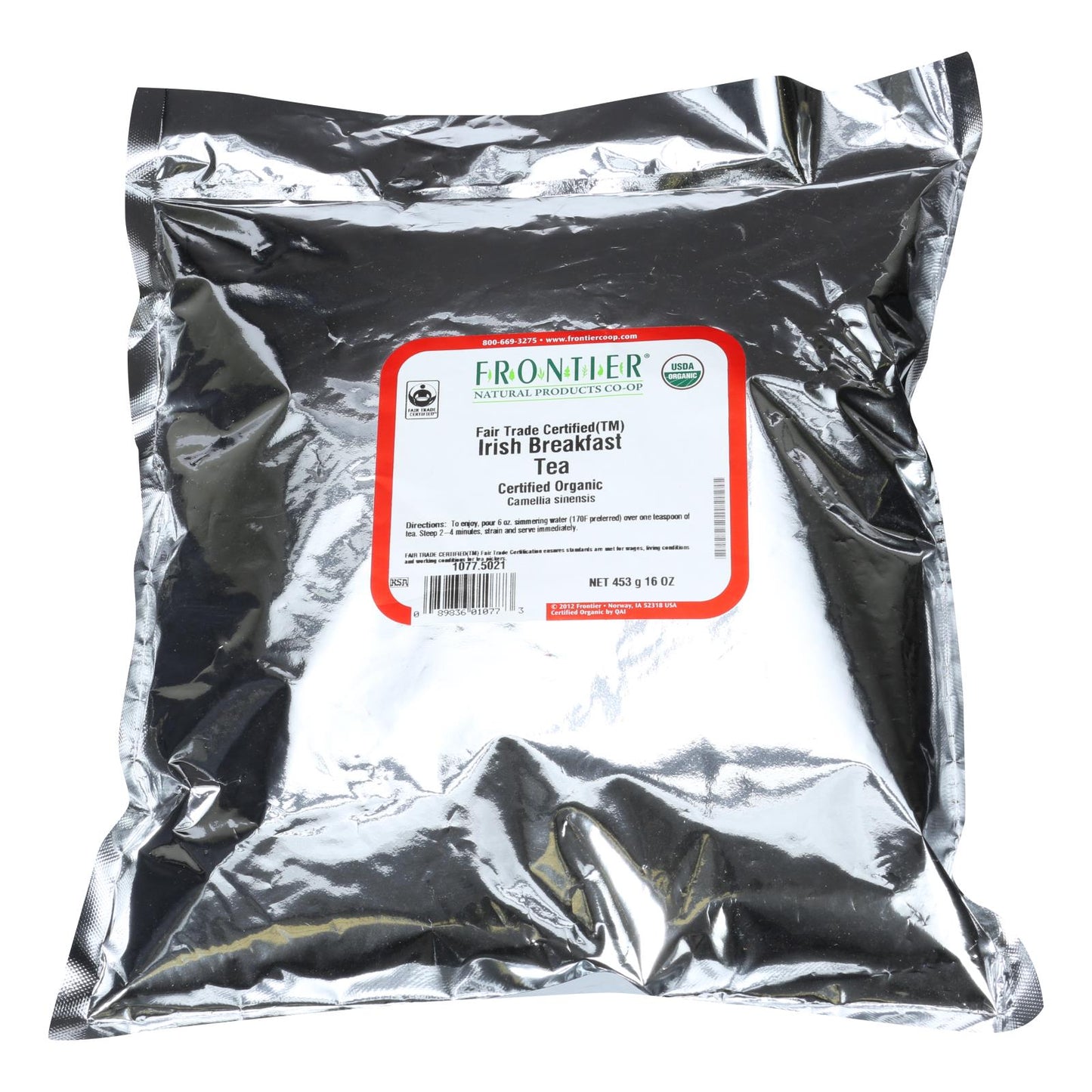 Frontier Herb Tea 有机公平贸易认证黑色爱尔兰早餐混合茶 - 单件散装商品 - 1 磅