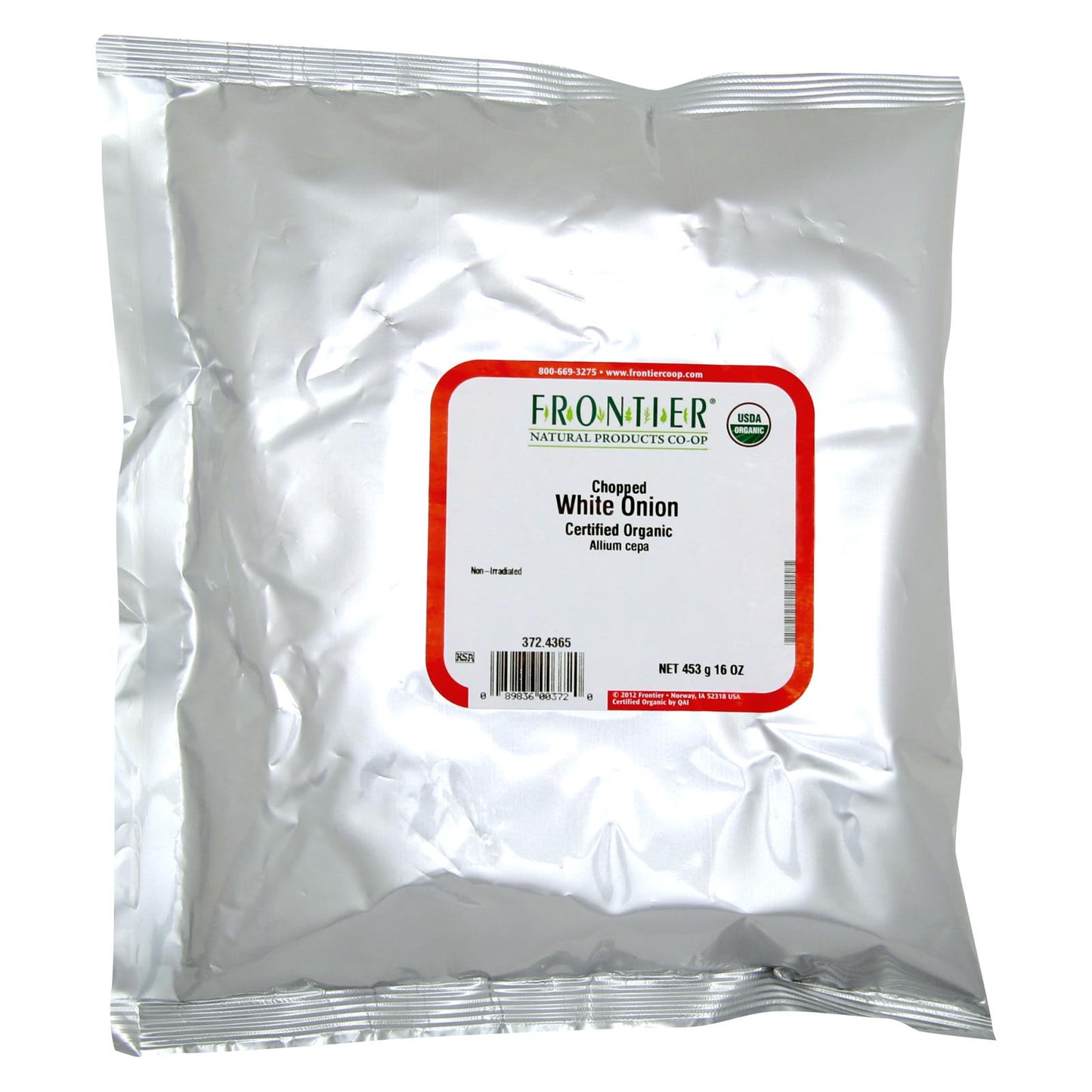 Cebolla blanca orgánica picada Frontier Herb Onion - Artículo a granel individual - 1 lb