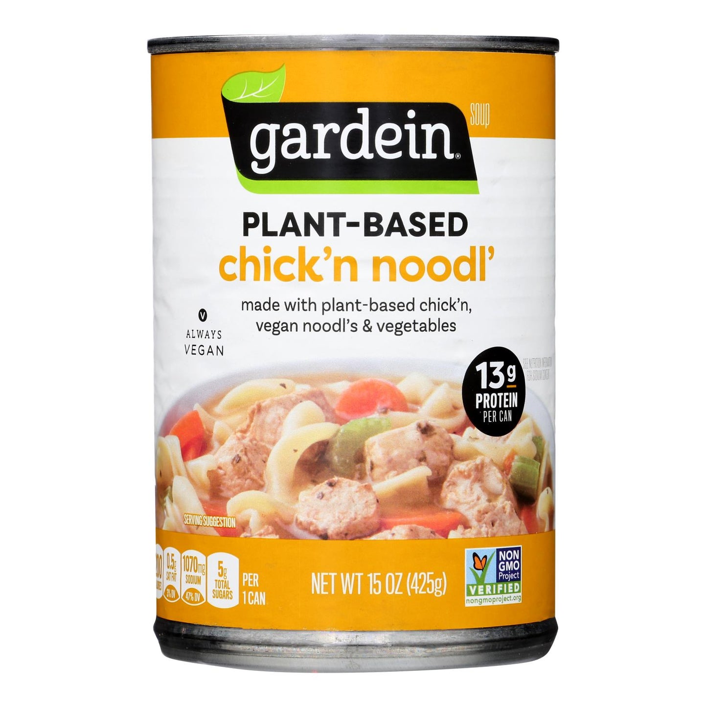 Gardein - Sopa de pollo con fideos a base de plantas - Caja de 12 a 15 oz
