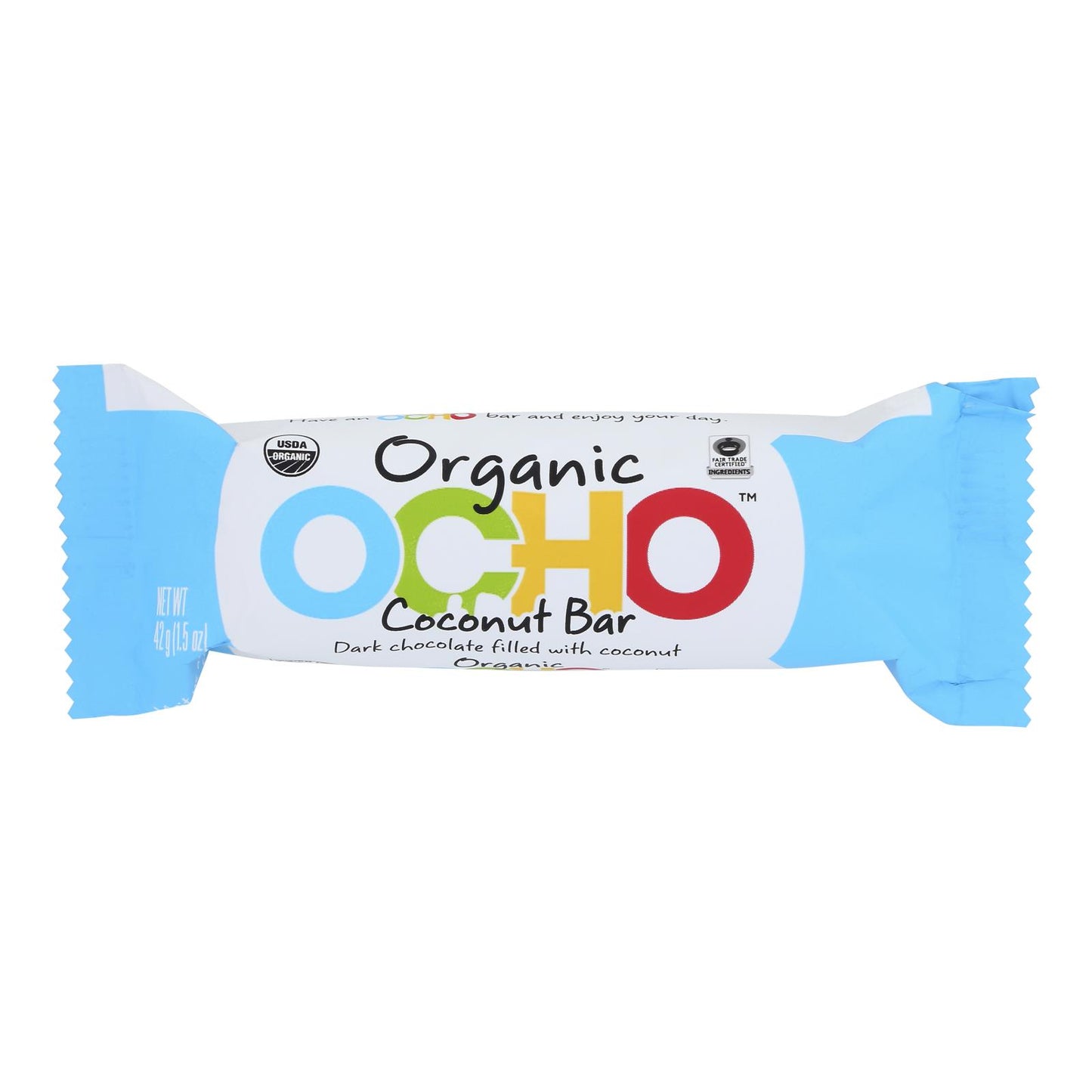 Ocho Candy - Barra de caramelo de coco - Caja de 12 - 1.5 oz