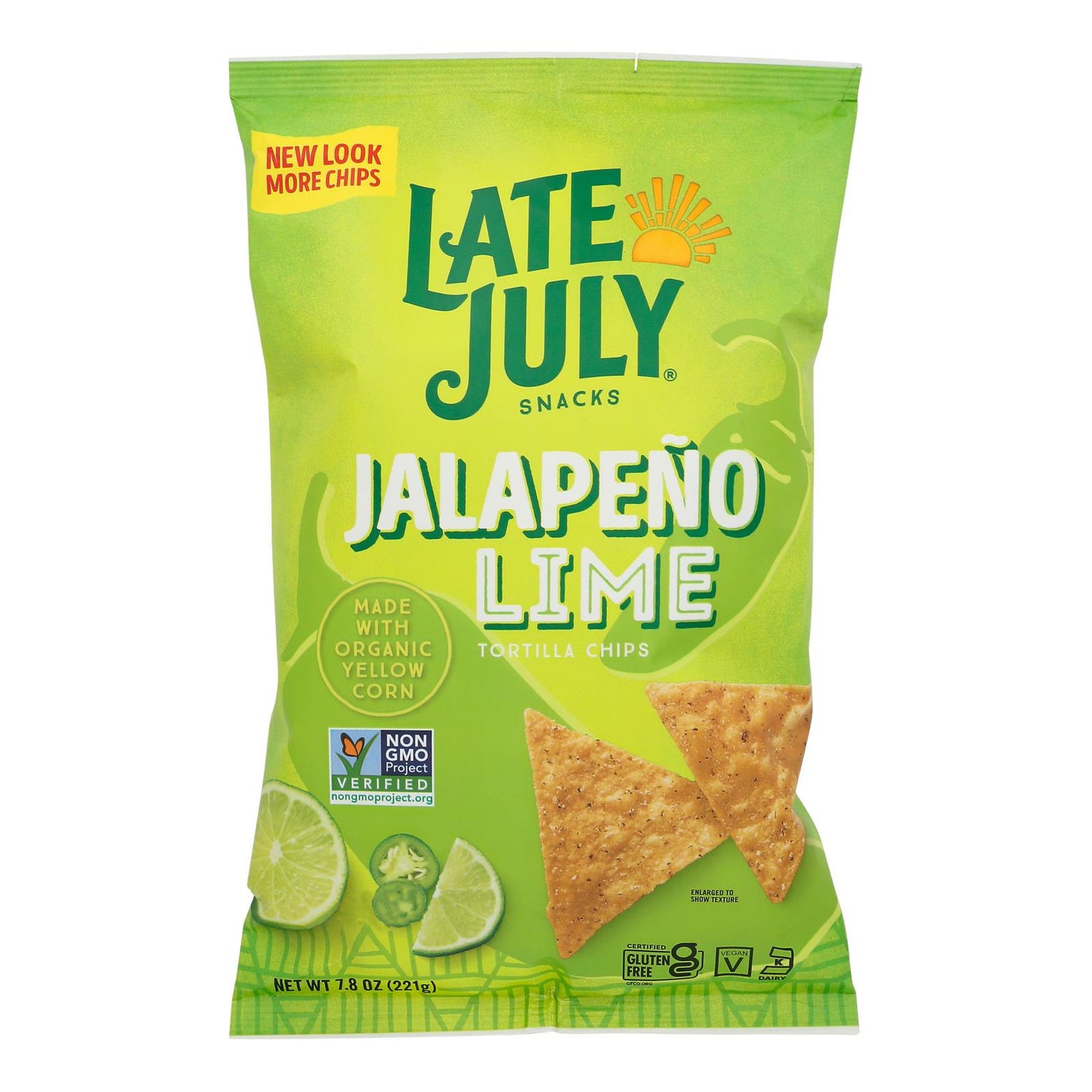 Snacks de finales de julio: Tort Chips con sabor a lima y jalapeño (caja de 12 unidades, 7,8 oz)