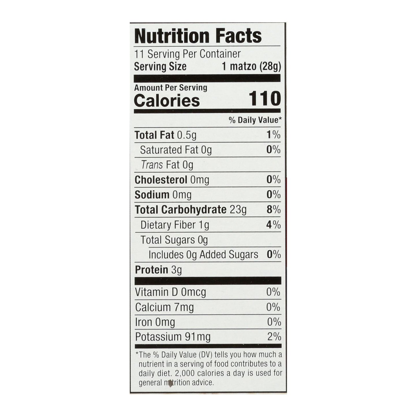 Matzá de Streit, sin sal, caja de 12, 11 oz
