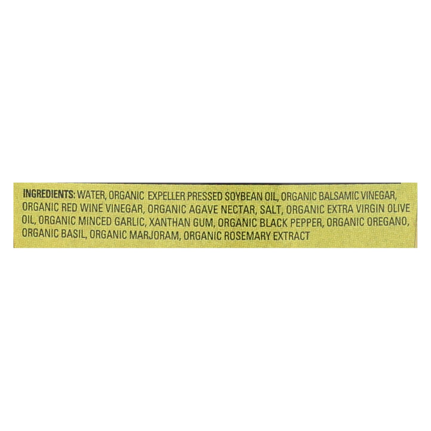 Vinagreta orgánica Organic Ville - Aceite de oliva y balsámico - Caja de 6 - 8 fl oz.