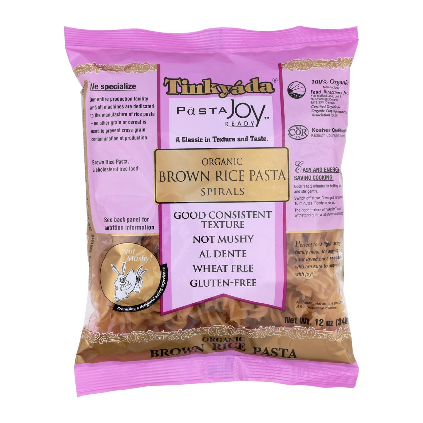 Tinkyada 糙米面食 - 螺旋形 - 12 盒装 - 12 盎司