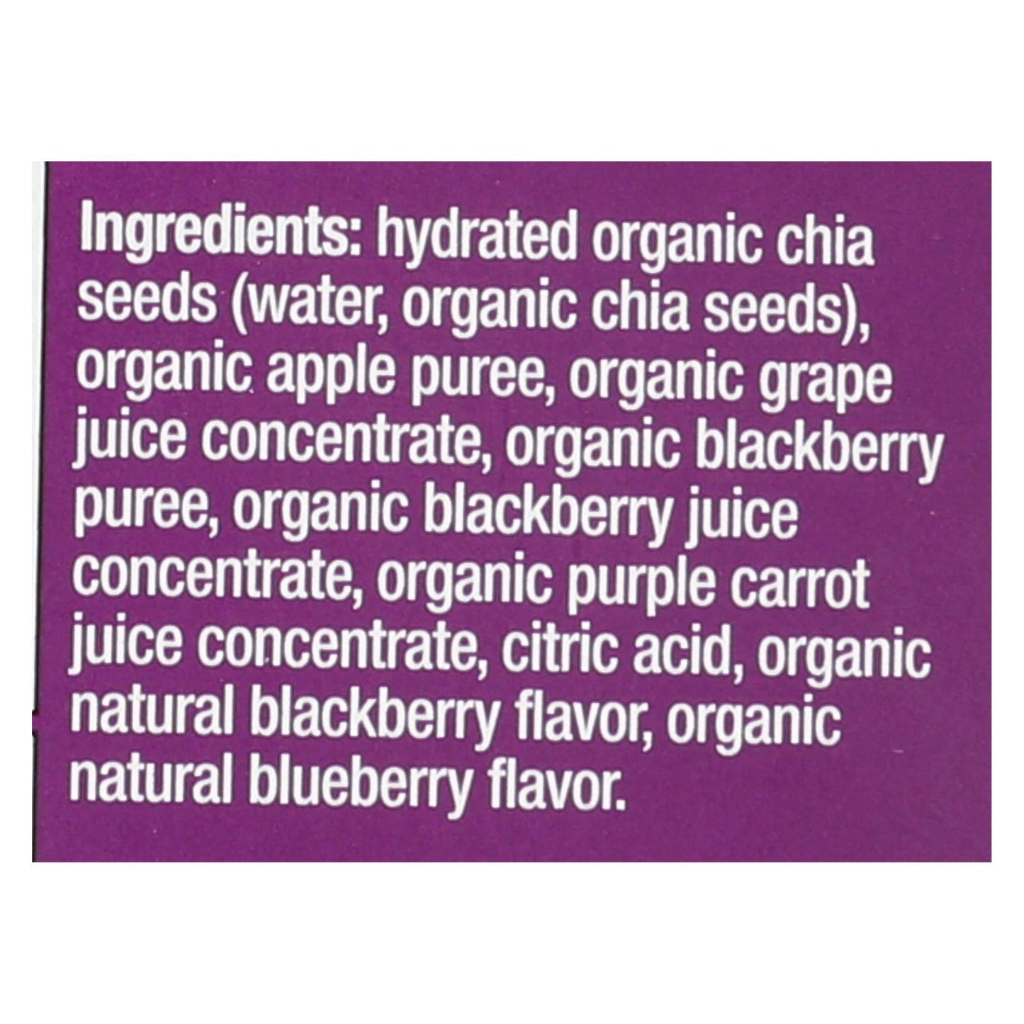 Snack Vitality Mamma Chia Squeeze - Blackberry Bliss - Caja de 16 - 3,5 oz.