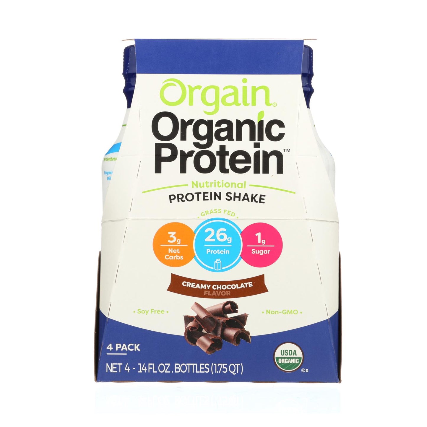 Batido proteico nutricional de chocolate cremoso Orgain - Caja de 12 - 14 fz