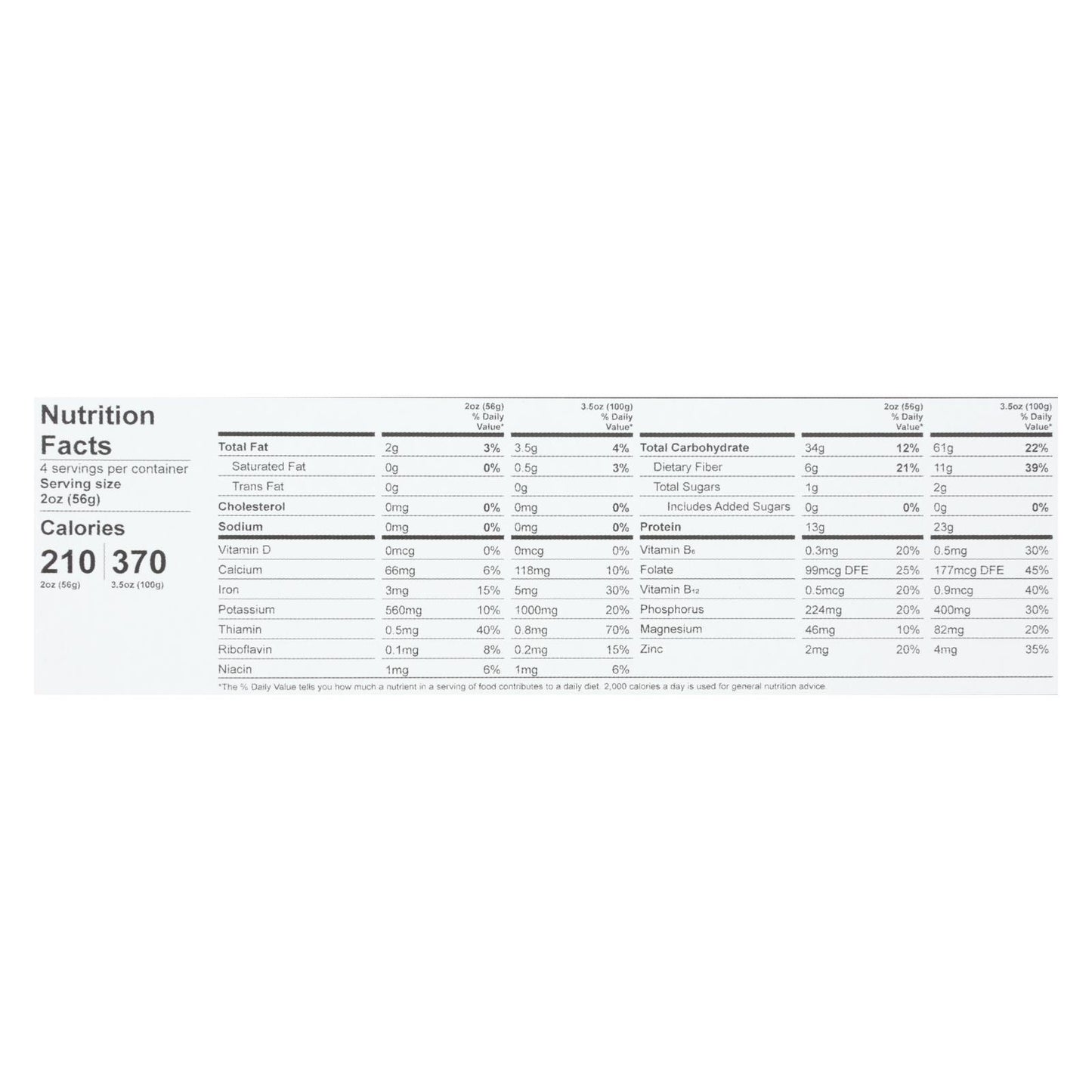 Pasta de garbanzos - Pasta orgánica para espaguetis - Caja de 6 - 8 oz