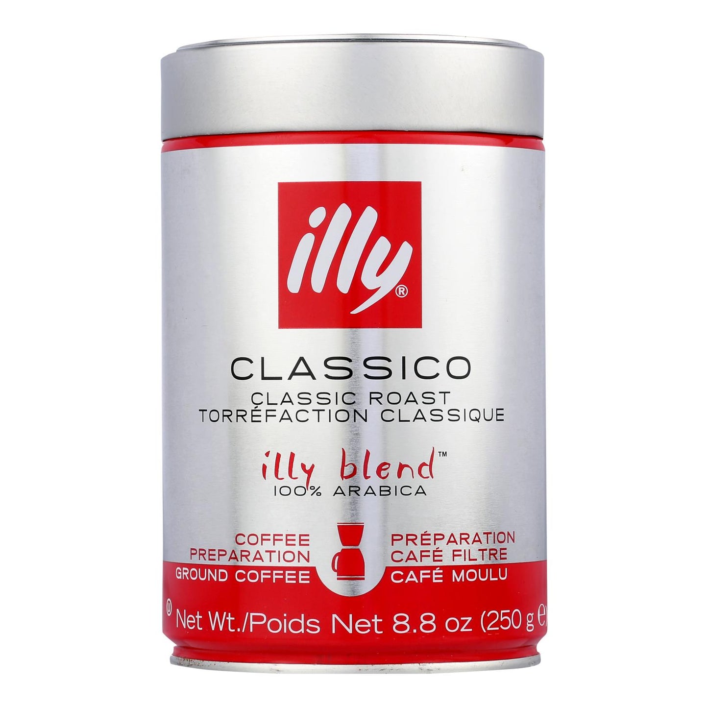 Café Illy Caffe Coffee - Café de filtro - Molido - Tostado medio - 8.8 oz - Caja de 6