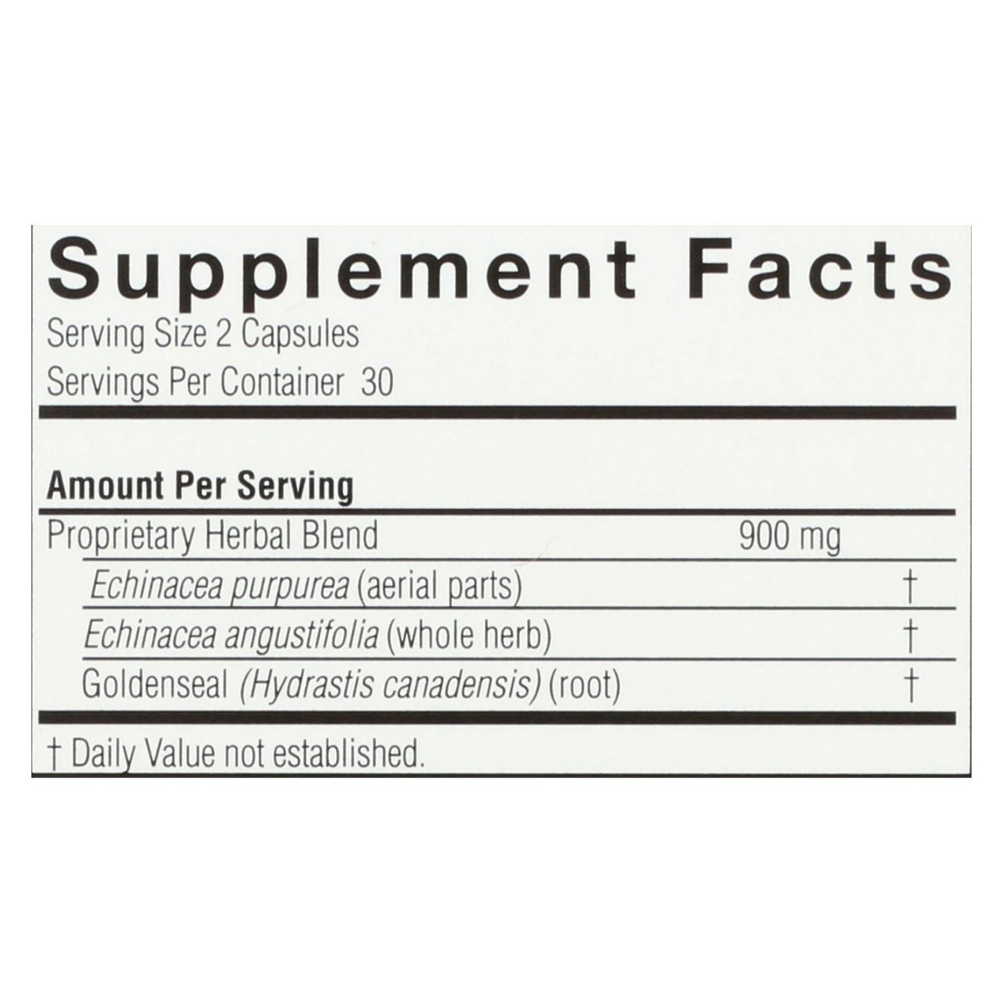 Nature's Answer - Equinácea y raíz de sello de oro - 60 cápsulas vegetarianas