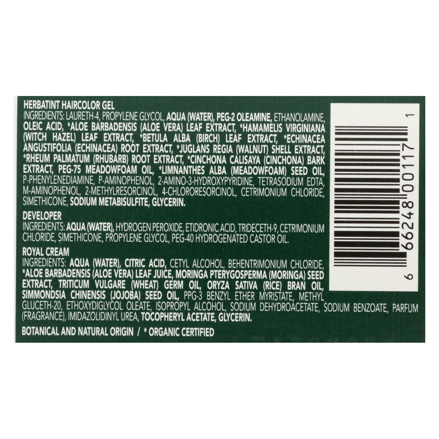 Herbatint 永久草本染发剂凝胶 7m 红木金色 - 135 毫升