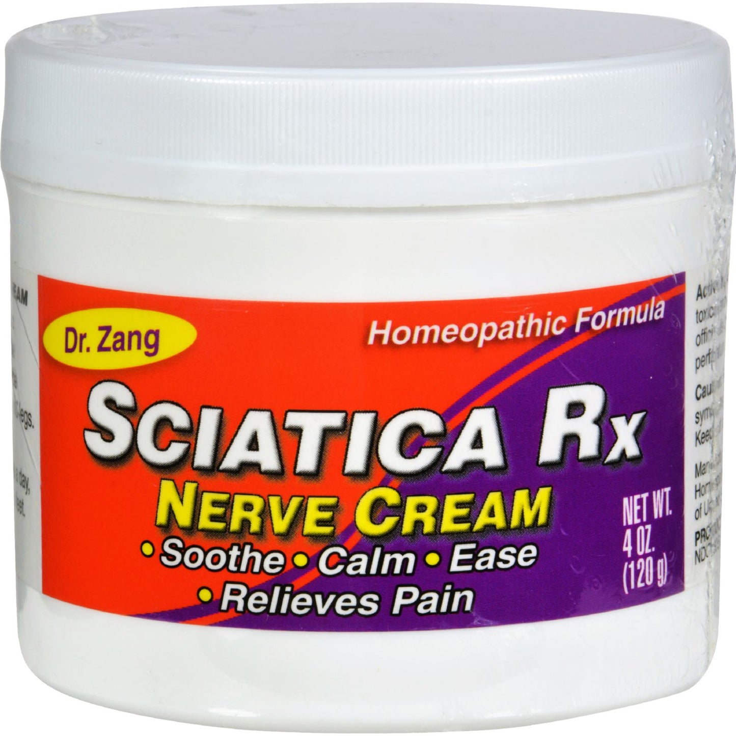 Crema para el nervio ciático Rx del Dr. Zang, fórmula homeopática, 4 oz