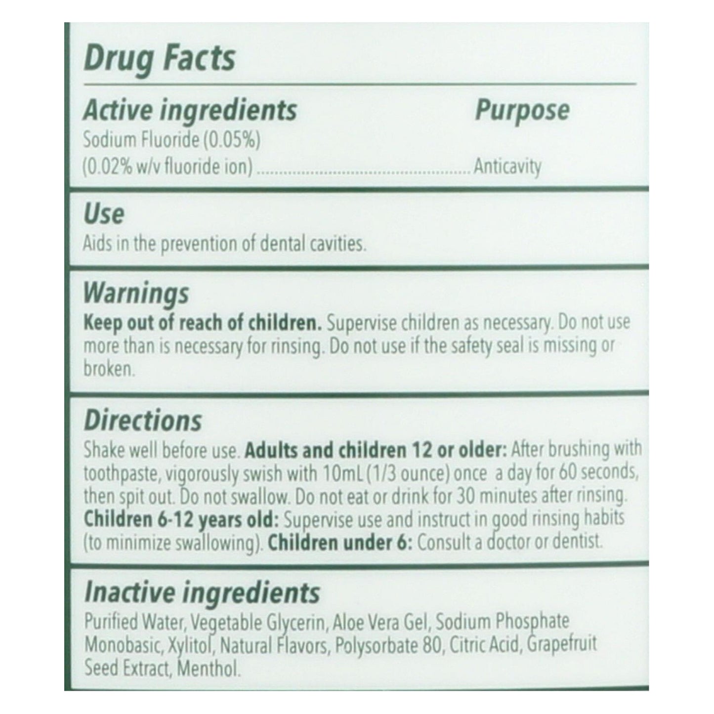 Enjuague bucal anticaries con flúor para dientes y encías saludables de Natural Dentist - Menta fresca - 16,9 oz