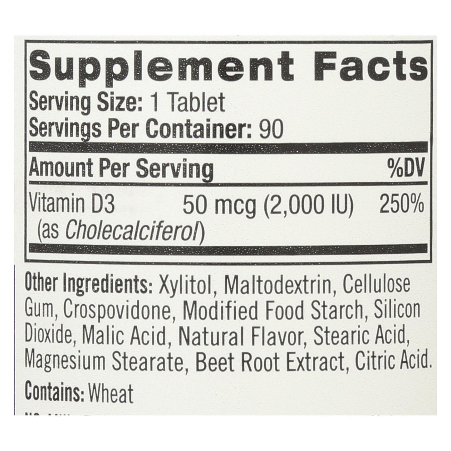 Natrol 维生素 D3 野樱桃 - 2000 Iu - 90 片迷你片剂