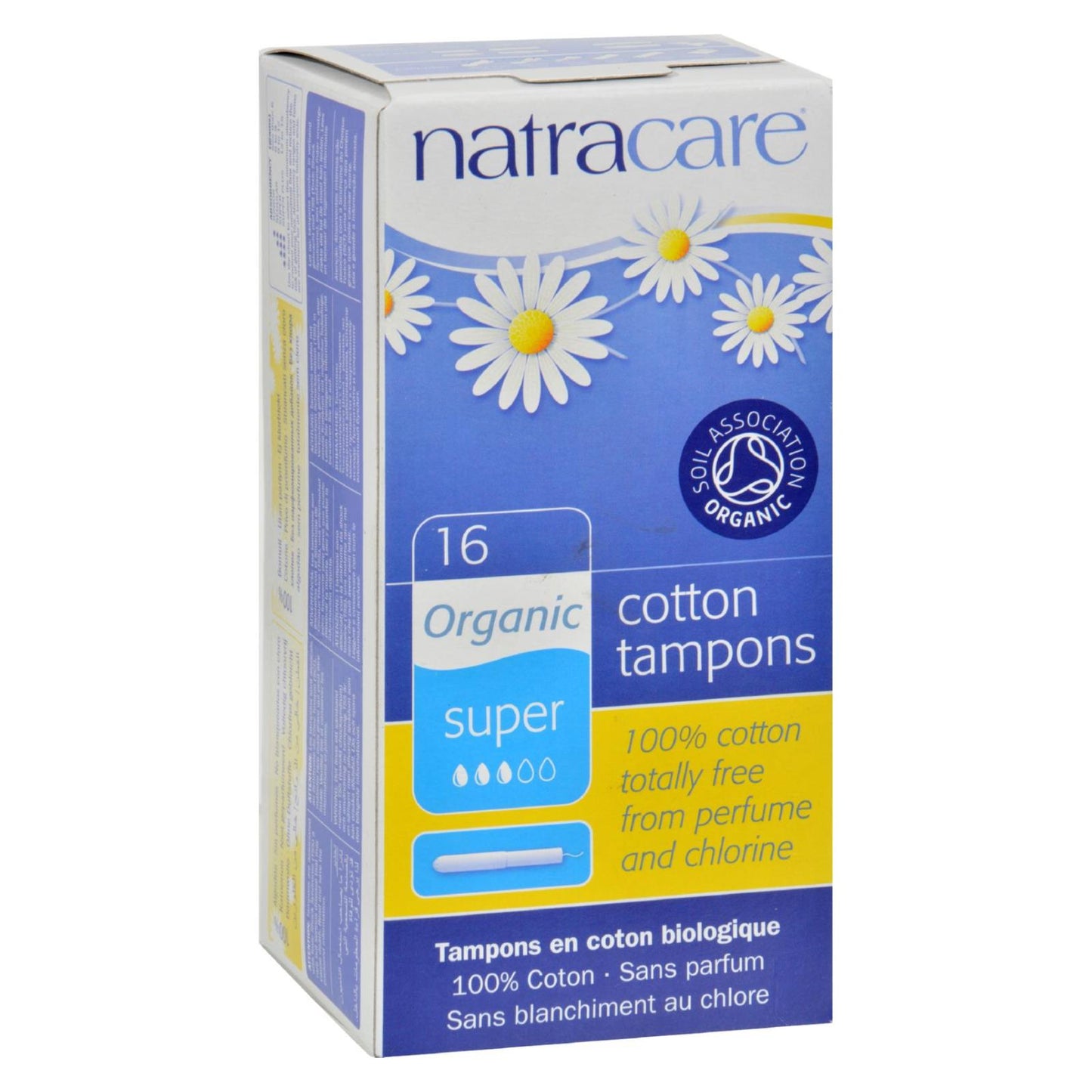 Tampones Natracare 100 % algodón orgánico Super con aplicador - 16 tampones