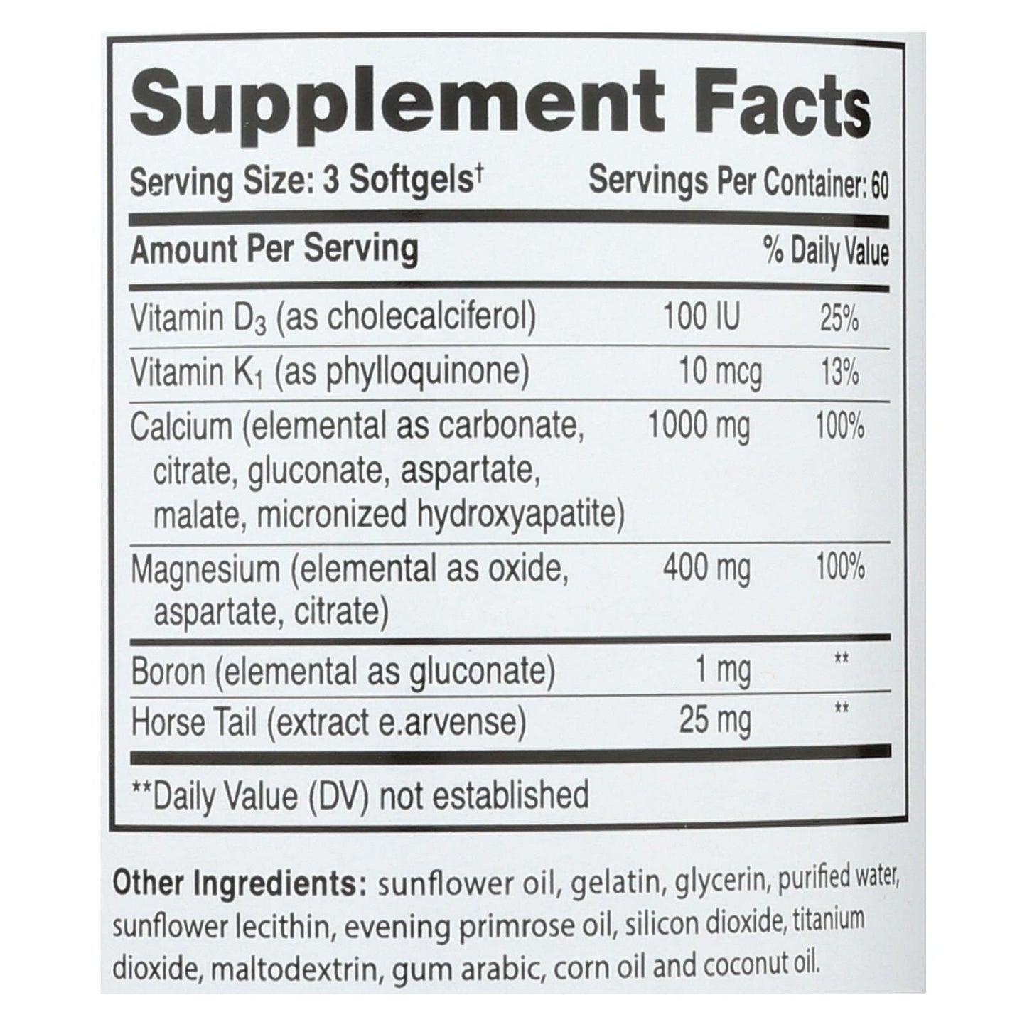 Phyto-therapy 液体钙加镁 - 1000 毫克 - 180 粒软胶囊
