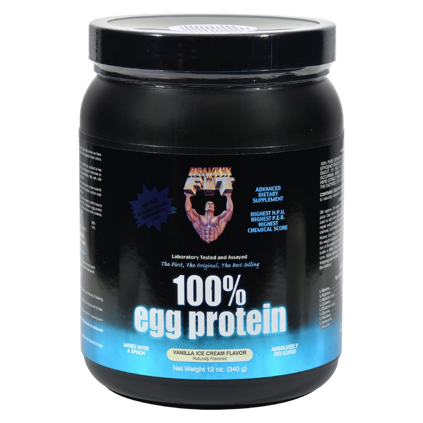 Helado de vainilla con 100 % de proteína de huevo de Healthy 'n Fit Nutritionals - 12 oz