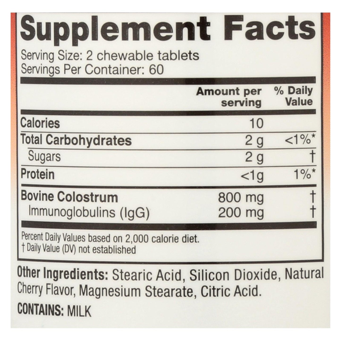 Symbiotics 初乳加野樱桃 - 1 G - 120 粒咀嚼片