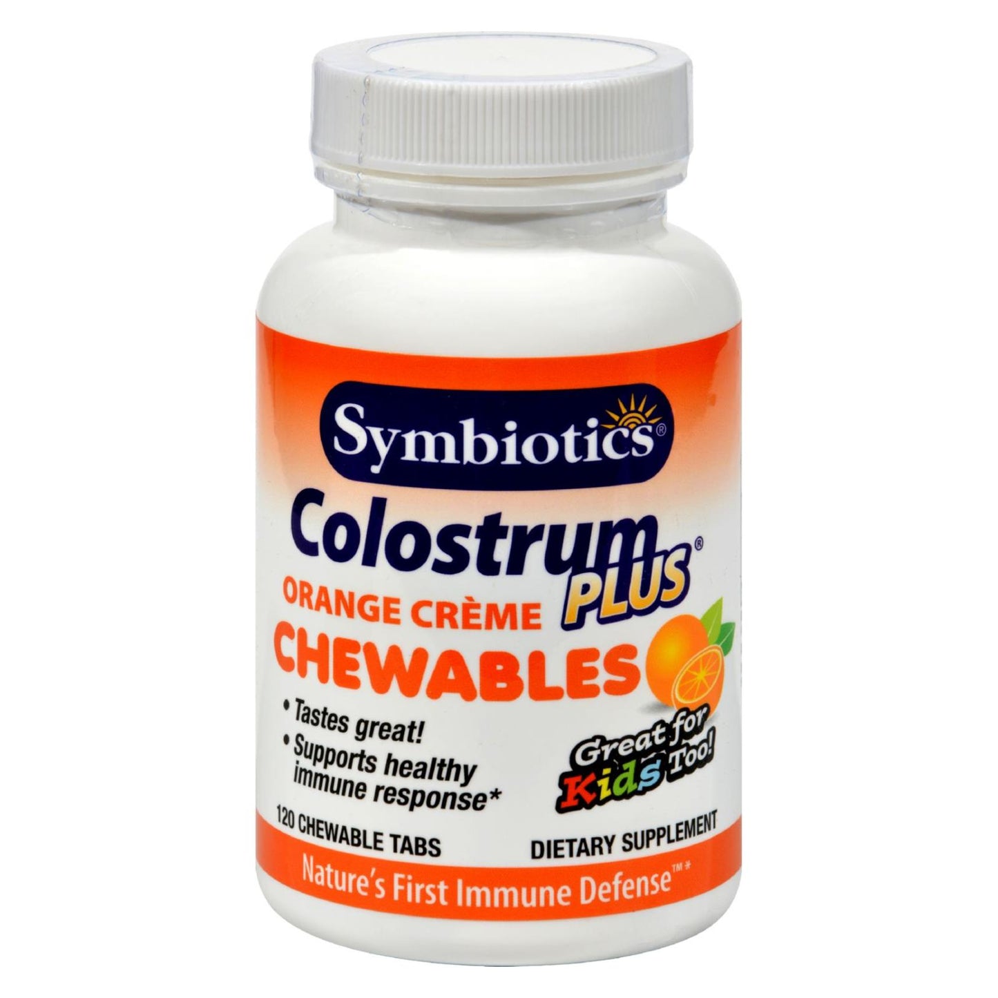 Symbiotics Colostrum Plus Orange - 120 粒咀嚼片