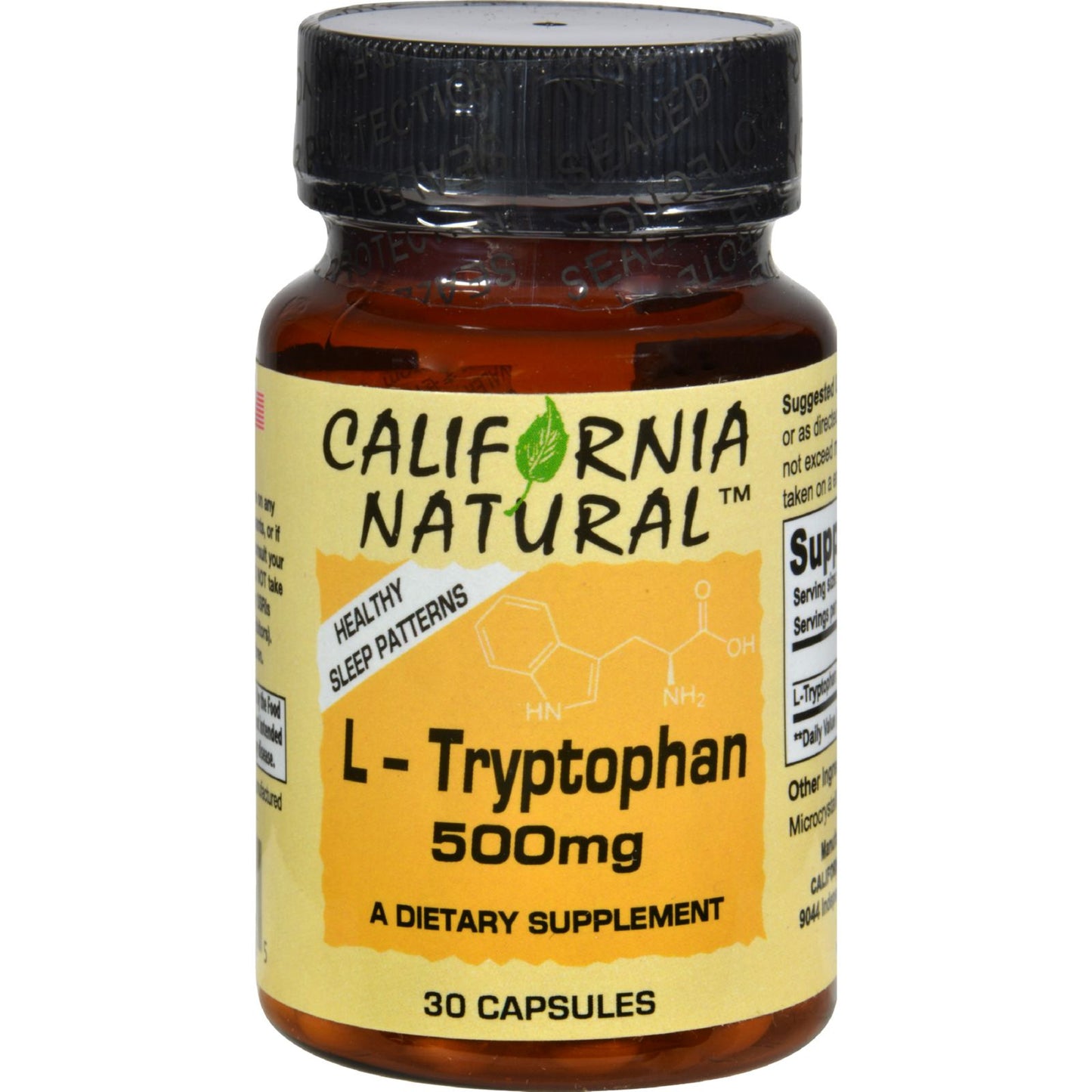 L-triptófano natural de California - 500 mg - 30 cápsulas
