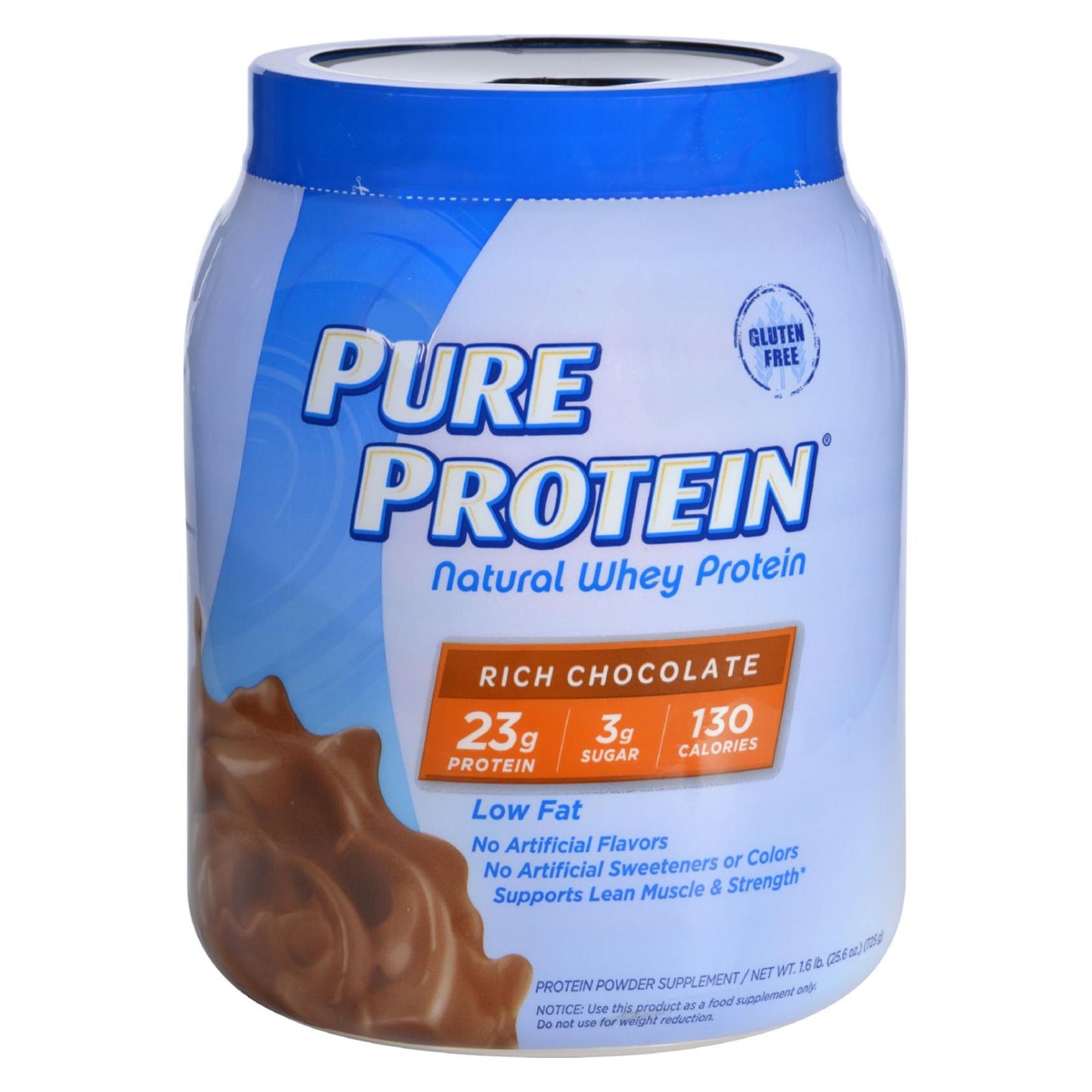 Proteína de suero de leche pura - 100 por ciento natural - Chocolate intenso - 1,6 lb