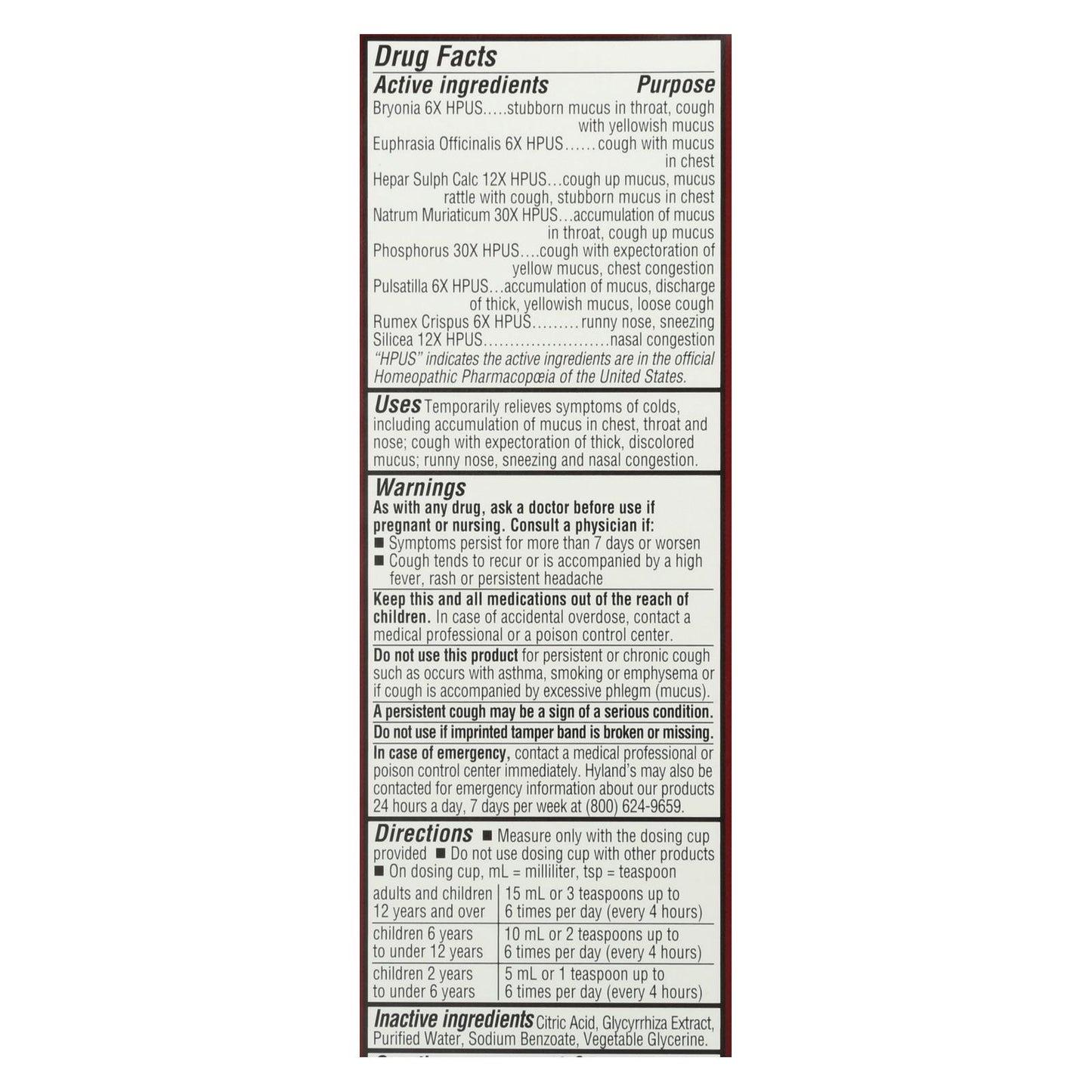 Hylands Homepathic Resfriado y mucosidad - Defend - 4 Fl Oz