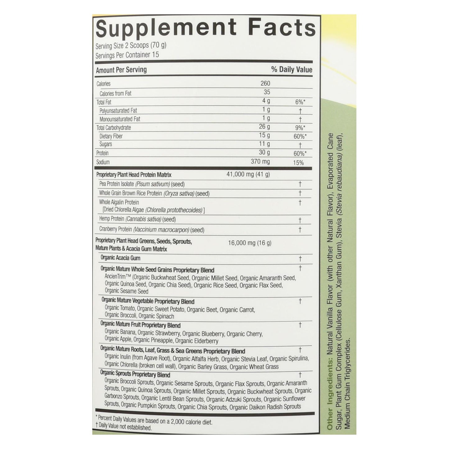 Genceutic Naturals Plant Head Real Meal - Vainilla - 2,3 libras
