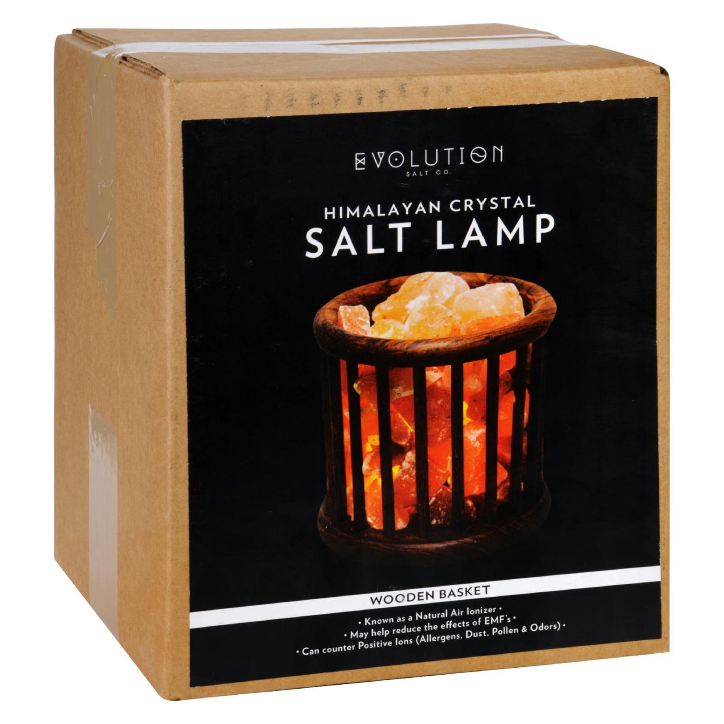 Lámpara de sal de cristal Evolution Salt - Cesta de madera - 1 unidad
