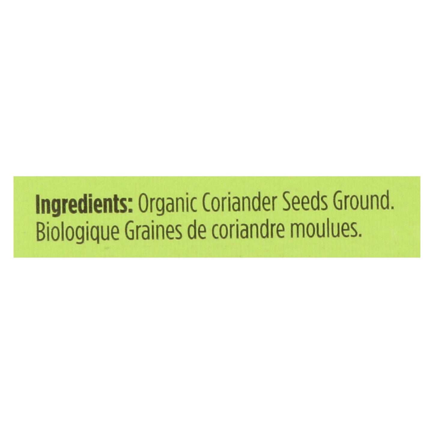 Spicely Organics - Cilantro orgánico - Molido - Caja de 6 - 0,45 oz.