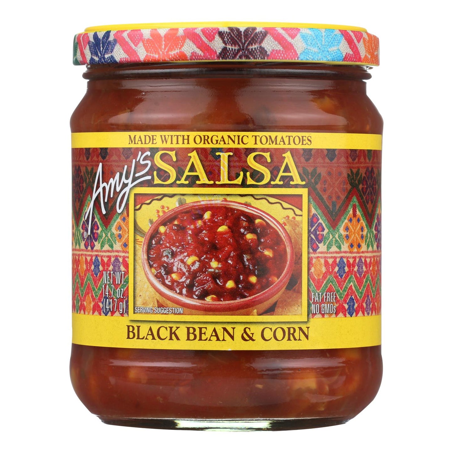 Salsa de maíz y frijoles negros de Amy's - Elaborada con ingredientes orgánicos - Caja de 6 - 14,7 oz