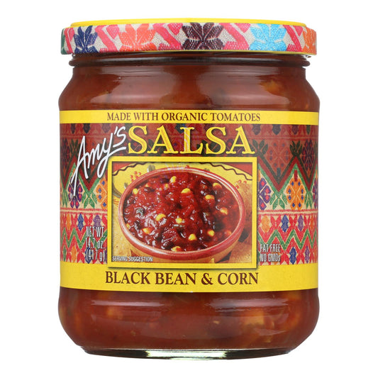 Salsa de maíz y frijoles negros de Amy's - Elaborada con ingredientes orgánicos - Caja de 6 - 14,7 oz