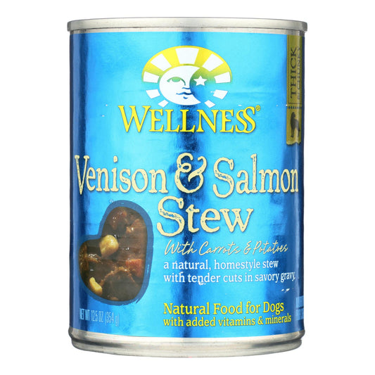 Wellness Pet Products Dog Food - Venison And Salmon With Potatoes And Carrots - Case Of 12 - 12.5 Oz.