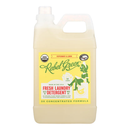 Rebel Green Laundry Detergent - Organic - Peppermint And Lemon - Case Of 4 - 64 Fl Oz