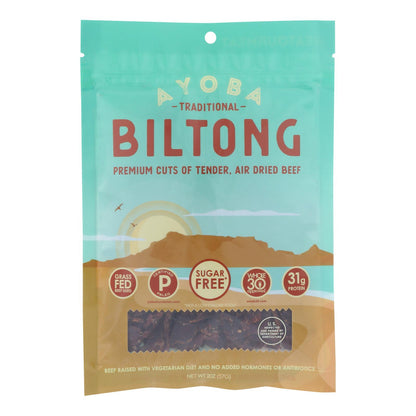 Ayoba-yo - Cecina sudafricana Biltong - Tradicional - Caja de 8 - 2 oz.