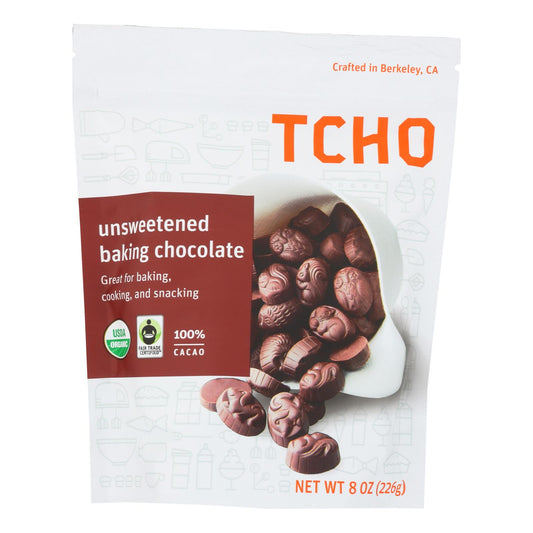 Chocolate Tcho sin azúcar, 99 % orgánico, para hornear (caja de 6) - 8 oz