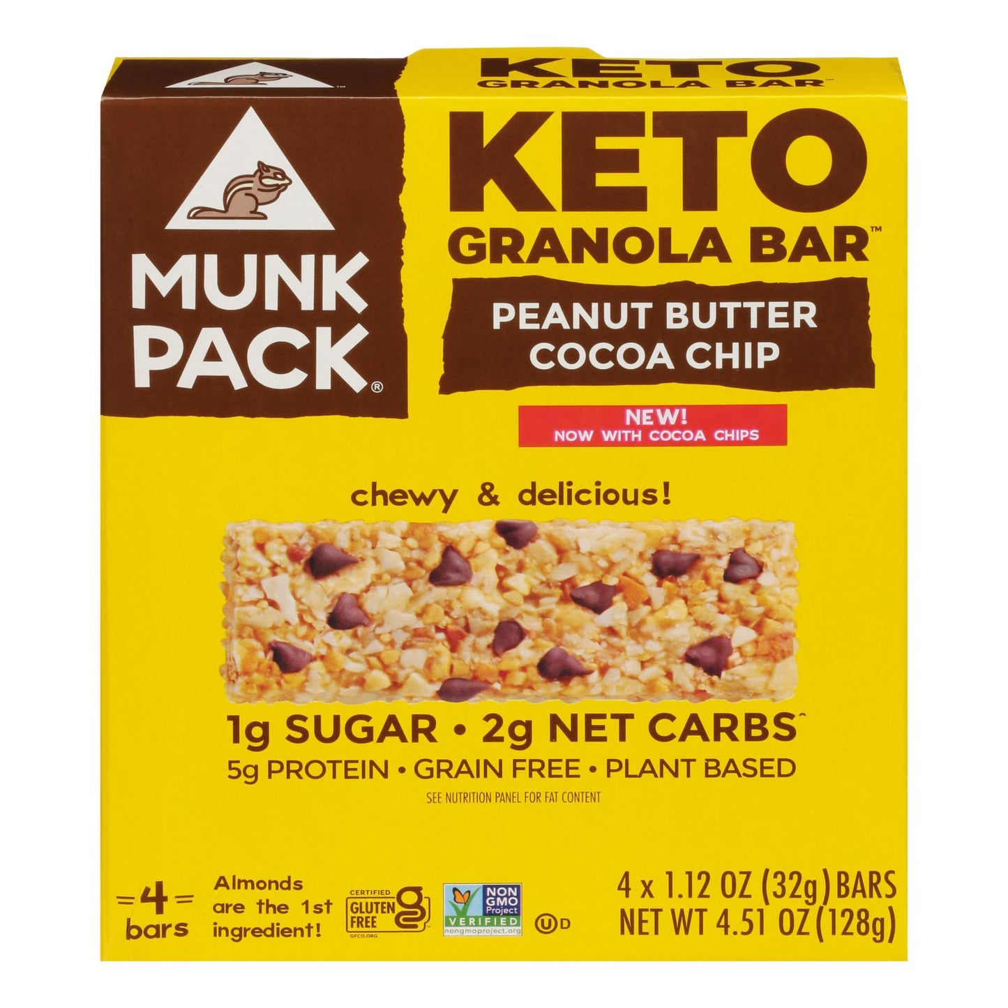 Munk Pack - Keto Grnla Bar Peanut Butter Cchip - Case Of 6-4/1.12 Z