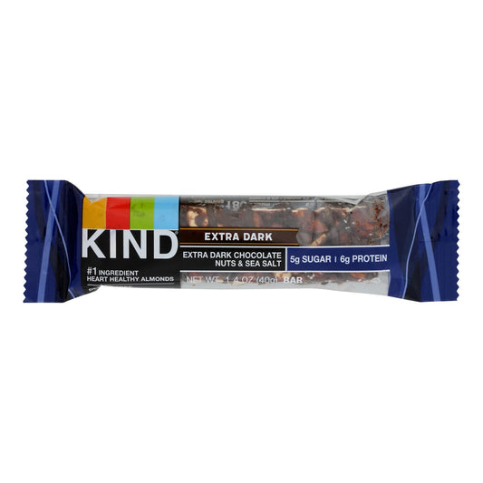 Kind - Barrita extra de chocolate negro con nueces y sal marina - Caja de 12 - 1,4 oz