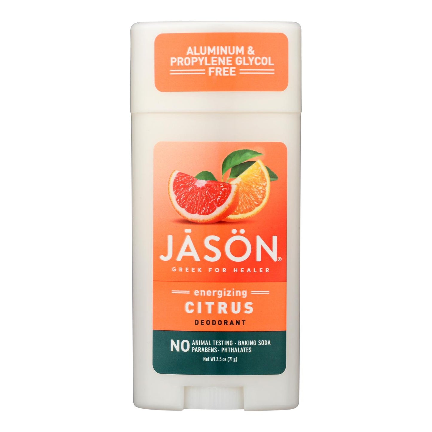 Desodorante en barra con aroma a cítricos de Jason Natural Products, 1 unidad, 2,5 oz