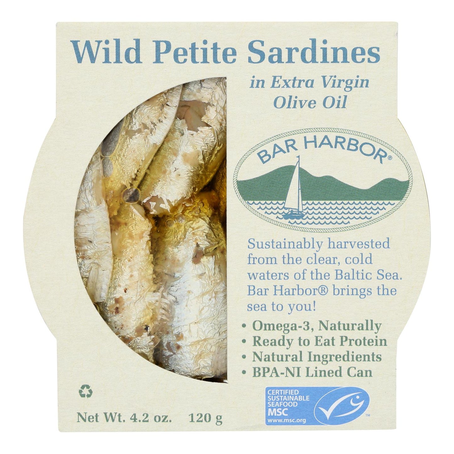 Bar Harbor - Wild Petite Sardines Evoo - Caja de 12 - 4.2 oz