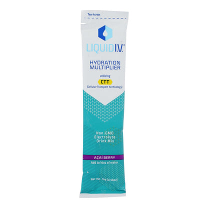 Liquid Iv - Mezcla para bebida con sabor a baya de acai - Caja de 8 - 0,56 oz