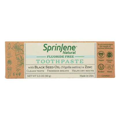 Sprinjene Natural - Pasta de dientes sin flúor - 1 unidad - 3,5 oz