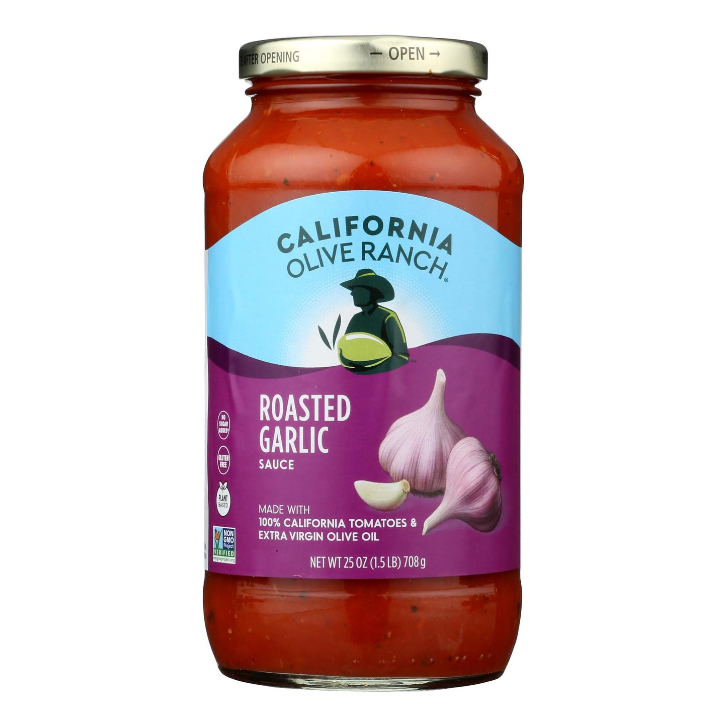 California Olive Ranch - Salsa Psta con ajo asado - Caja de 6 - 25 oz