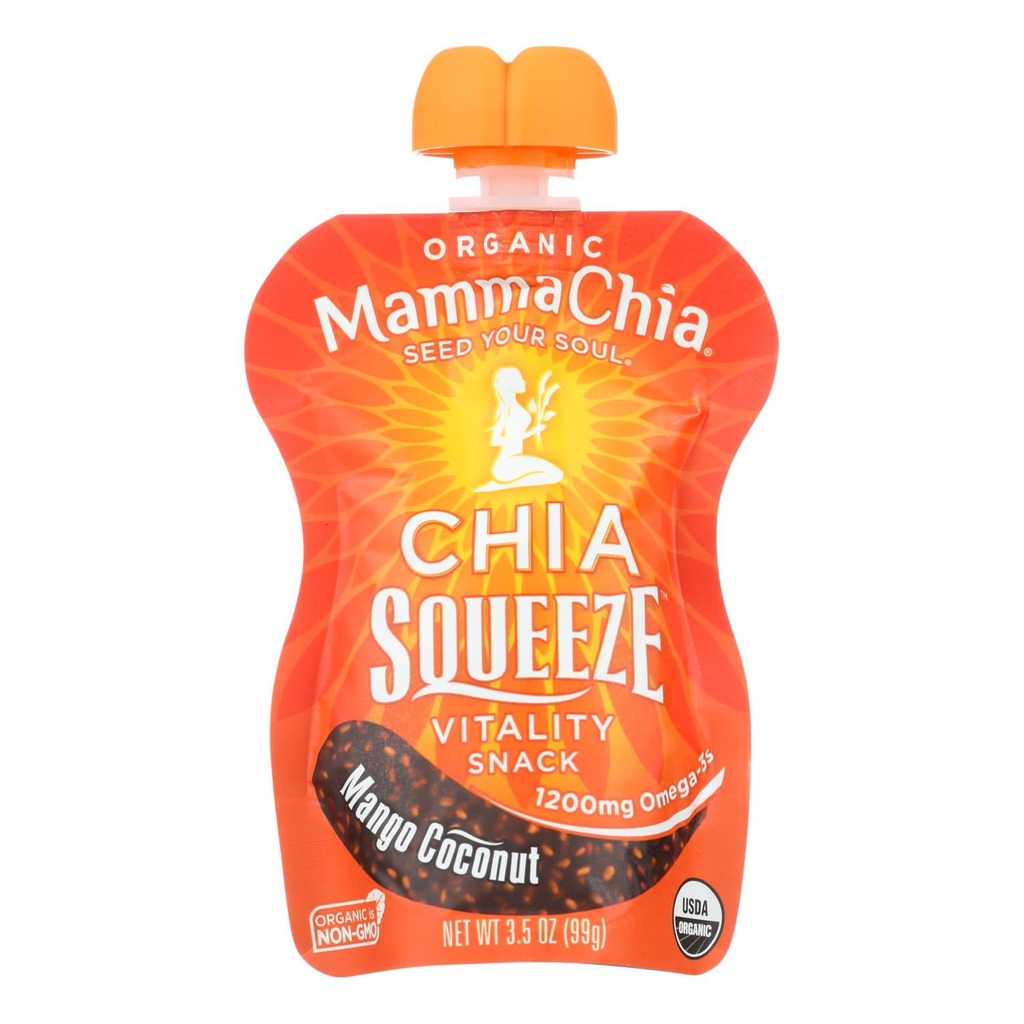 Snack Vitality Mamma Chia Squeeze - Mango y coco - Caja de 16 - 3,5 oz.