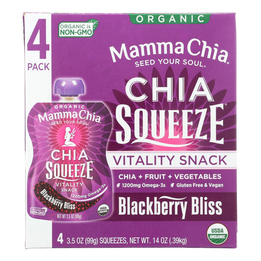 Snack Vitality Mamma Chia Squeeze - Blackberry Bliss - Caja de 6 - 3,5 oz.