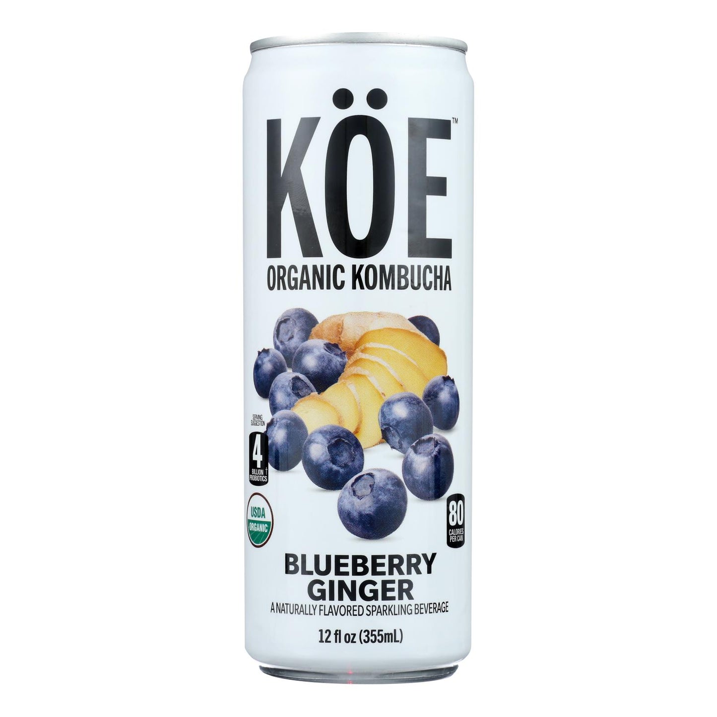 Bebida gaseosa de kombucha orgánica Koe Kunbucha - Caja de 12 - 12 Fz