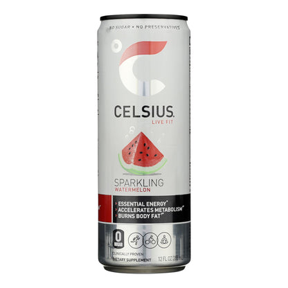 Celsius Live Fit 气泡西瓜膳食补充剂 - 12 盒装 - 12 Fz