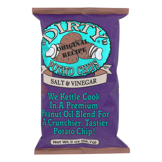 Dirty Chips - Patatas Fritas - Sal y Vinagre - Caja de 25 - 2 Oz.